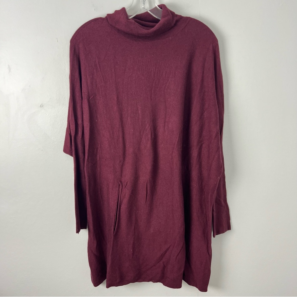 Soft Surroundings Wool Angora Blend Maroon Turtleneck Sweater